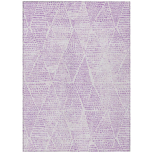 HomeRoots 9' Bold Purple and Ivory Geometric Washable Area Rug for Indoor and Outdoor Spaces, Stain-Resistant 9' X 12' 577587