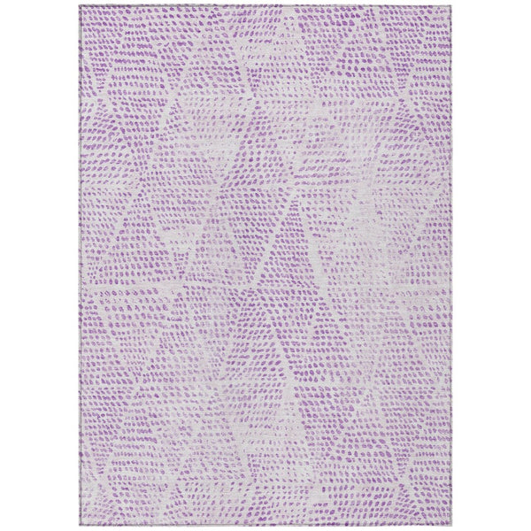 HomeRoots 9' Bold Purple and Ivory Geometric Washable Area Rug for Indoor and Outdoor Spaces, Stain-Resistant 9' X 12' 577587