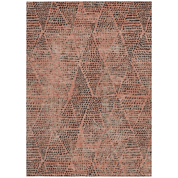 Homeroots 3' Artichoke Green Geometric Washable Area Rug - Durable Indoor Outdoor Design For Versatile Spaces 9' X 12' Polyester 577593