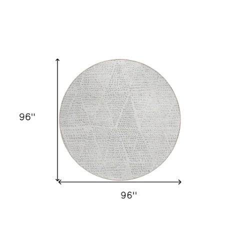 Homeroots 3' Artichoke Green Geometric Washable Area Rug - Durable Indoor Outdoor Design For Versatile Spaces 8' Round Polyester 577597