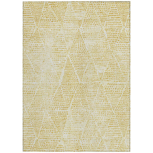 Homeroots 3' Artichoke Green Geometric Washable Area Rug - Durable Indoor Outdoor Design For Versatile Spaces 3' X 5' Polyester 577607