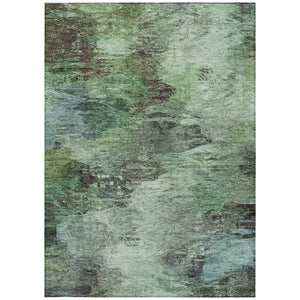 Homeroots 3'' Abstract Washable Indoor Outdoor Area Rug In Beige And Artichoke Green For Versatile Spaces 5' X 8' Polyester 577620