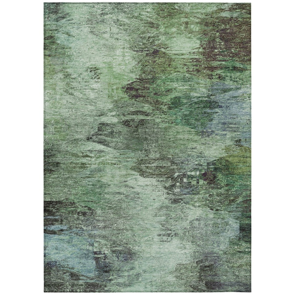 HomeRoots 9' Abstract Green and Brown Washable Area Rug for Indoor and Outdoor Spaces - Durable, Stylish, Versatile 9' X 12' 577623