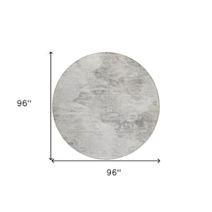 Homeroots 3'' Abstract Washable Indoor Outdoor Area Rug In Beige And Artichoke Green For Versatile Spaces 8' Round Polyester 577627