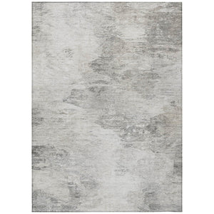 HomeRoots 9' Silver Gray and Ivory Abstract Area Rug – Durable, Washable, Modern Design for Indoor & Outdoor Use 9' X 12' 577629