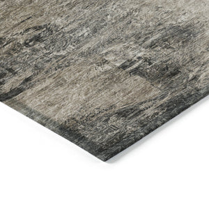 Homeroots 3'' Abstract Washable Indoor Outdoor Area Rug In Beige And Artichoke Green For Versatile Spaces 3' X 5' Polyester 577631