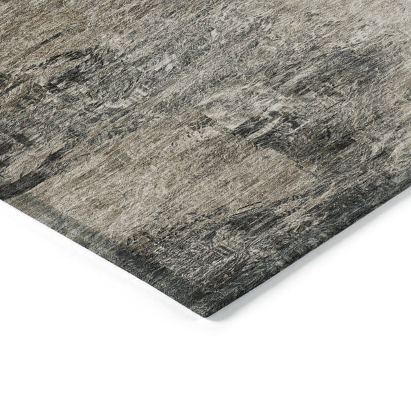 Homeroots 3'' Abstract Washable Indoor Outdoor Area Rug In Beige And Artichoke Green For Versatile Spaces 3' X 5' Polyester 577631