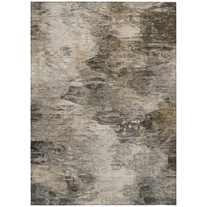 HomeRoots 5' Abstract Taupe Beige and Brown Washable Area Rug for Indoor and Outdoor High-Traffic Spaces 10' X 14' 577636