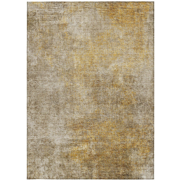Homeroots 3' Beige Taupe And Ivory Abstract Washable Area Rug For Indoor And Outdoor Spaces, Stylish & Durable 5' X 8' Polyester 577638