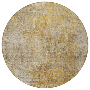 Homeroots 3' Beige Taupe And Ivory Abstract Washable Area Rug For Indoor And Outdoor Spaces, Stylish & Durable 8' Round Polyester 577639
