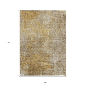 Homeroots 3' Beige Taupe And Ivory Abstract Washable Area Rug For Indoor And Outdoor Spaces, Stylish & Durable 8' X 10' Polyester 577640