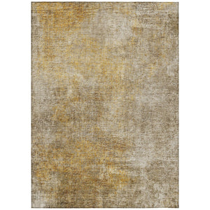 HomeRoots 5' Abstract Beige, Taupe, and Ivory Washable Area Rug for Indoor and Outdoor High-Traffic Spaces 10' X 14' 577642