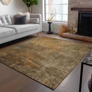 Homeroots 3' Beige Taupe And Ivory Abstract Washable Area Rug For Indoor And Outdoor Spaces, Stylish & Durable 5' X 8' Polyester 577644