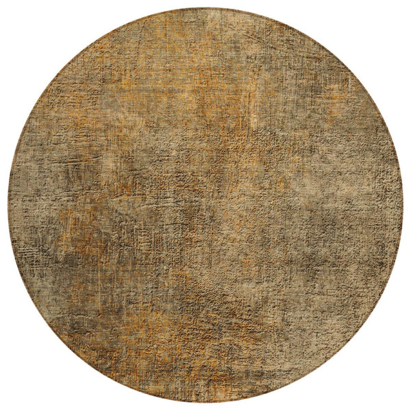 HomeRoots 5' Abstract Indoor Outdoor Area Rug in Brown, Beige, and Taupe - Stylish, Durable, Washable Design 8' Round 577645