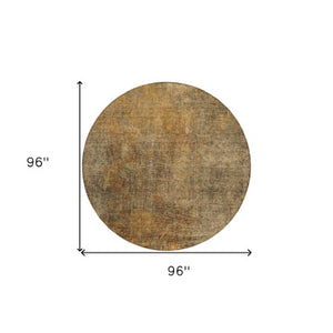 Homeroots 3' Beige Taupe And Ivory Abstract Washable Area Rug For Indoor And Outdoor Spaces, Stylish & Durable 8' Round Polyester 577645