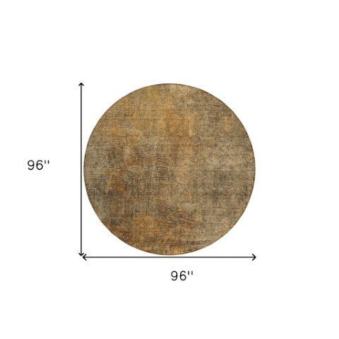 Homeroots 3' Beige Taupe And Ivory Abstract Washable Area Rug For Indoor And Outdoor Spaces, Stylish & Durable 8' Round Polyester 577645