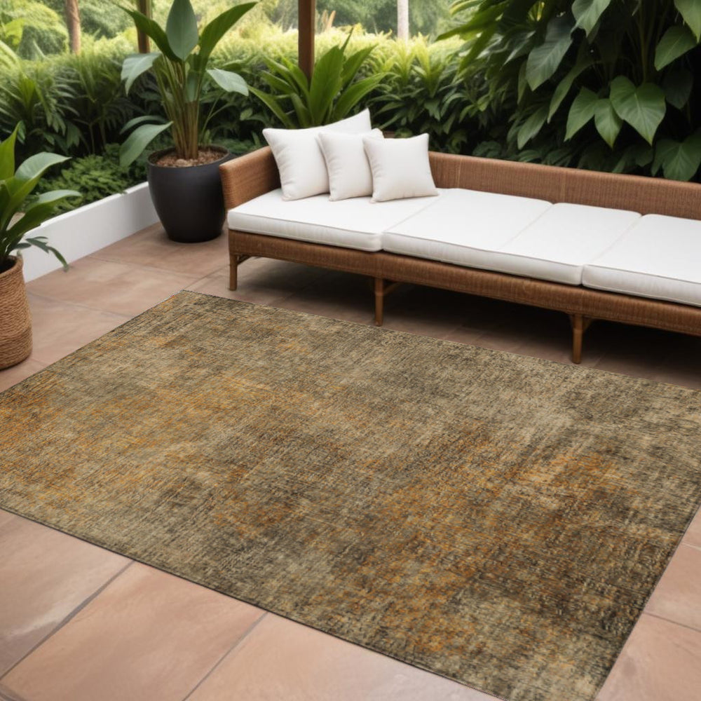 Homeroots 3' Beige Taupe And Ivory Abstract Washable Area Rug For Indoor And Outdoor Spaces, Stylish & Durable 9' X 12' Polyester 577647