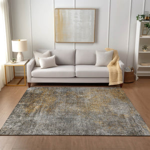 Homeroots 3' Beige Taupe And Ivory Abstract Washable Area Rug For Indoor And Outdoor Spaces, Stylish & Durable 3' X 5' Polyester 577649