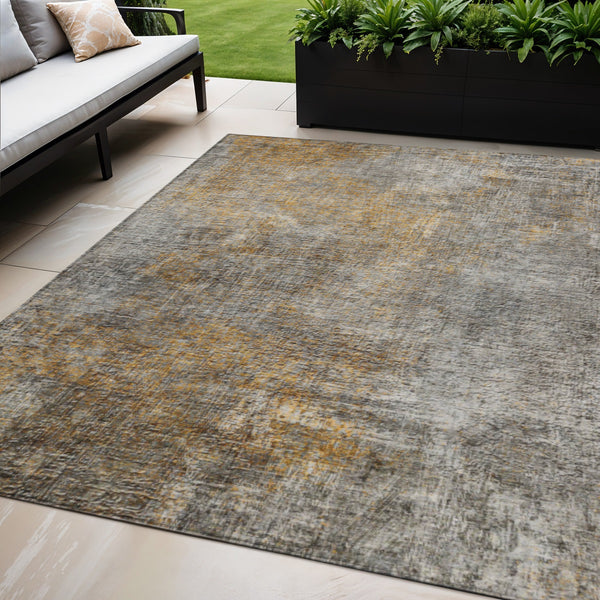 Homeroots 3' Beige Taupe And Ivory Abstract Washable Area Rug For Indoor And Outdoor Spaces, Stylish & Durable 5' X 8' Polyester 577650