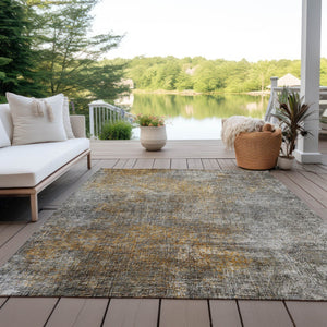 Homeroots 3' Beige Taupe And Ivory Abstract Washable Area Rug For Indoor And Outdoor Spaces, Stylish & Durable 5' X 8' Polyester 577650