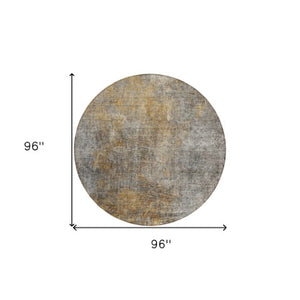 Homeroots 3' Beige Taupe And Ivory Abstract Washable Area Rug For Indoor And Outdoor Spaces, Stylish & Durable 8' Round Polyester 577651