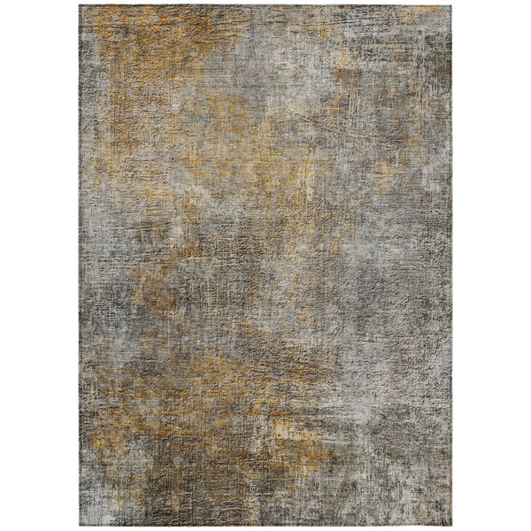HomeRoots 5' Modern Abstract Washable Area Rug in Gray, Silver, and Charcoal - Perfect for Indoor & Outdoor Use 8' X 10' 577652