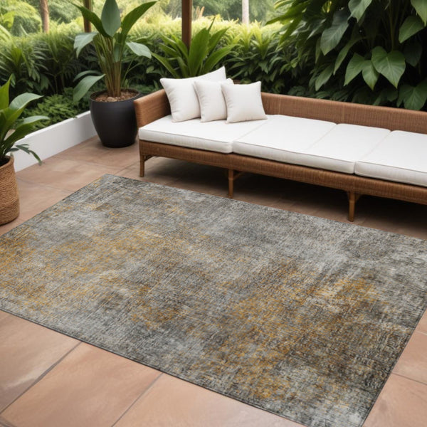 Homeroots 3' Beige Taupe And Ivory Abstract Washable Area Rug For Indoor And Outdoor Spaces, Stylish & Durable 9' X 12' Polyester 577653