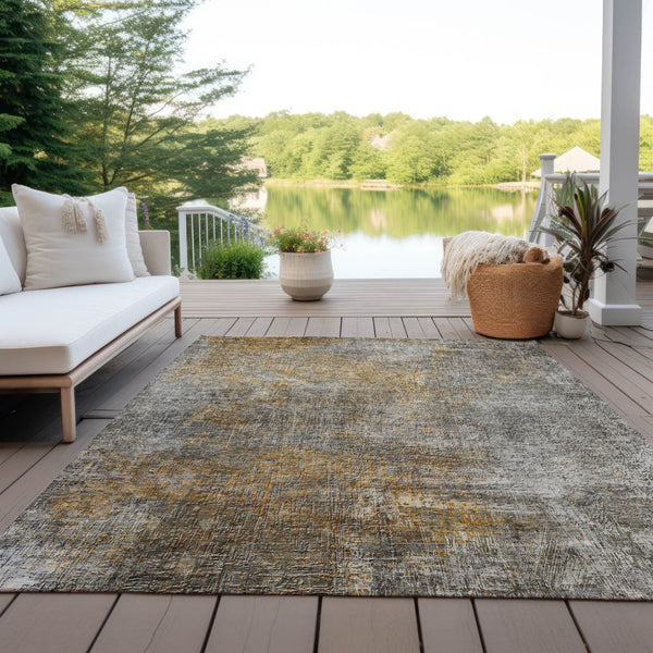 Homeroots 3' Beige Taupe And Ivory Abstract Washable Area Rug For Indoor And Outdoor Spaces, Stylish & Durable 9' X 12' Polyester 577653