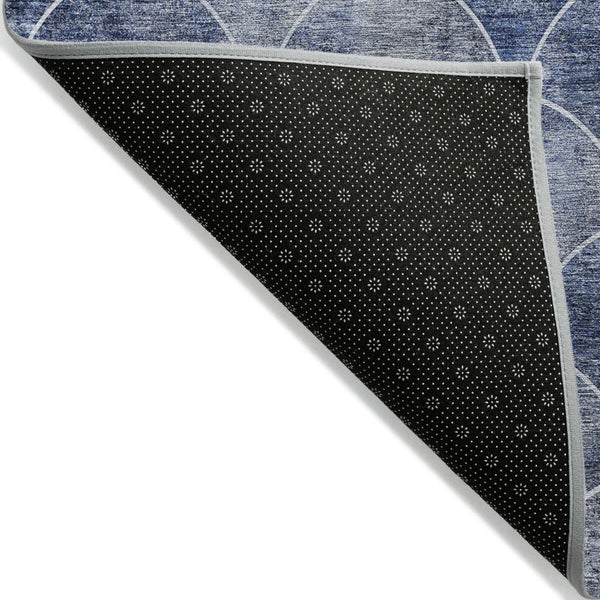 HomeRoots 9' Denim Blue and Gray Abstract Area Rug - Stylish, Washable, Indoor-Outdoor, Durable, Versatile Design 9' X 12' 577665