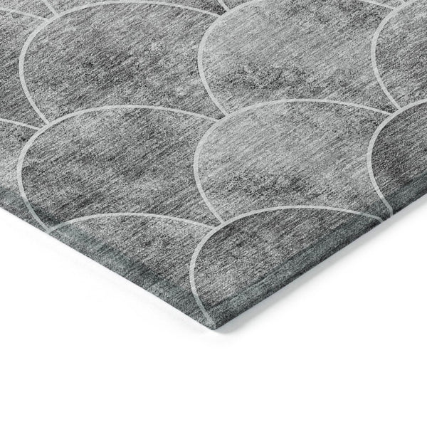 HomeRoots 5' Modern Abstract Gray Charcoal and Ivory Area Rug for Indoor/Outdoor Spaces - Easy Care Design 5' X 8' 577668