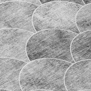 HomeRoots 5' Modern Abstract Gray Charcoal and Ivory Area Rug for Indoor/Outdoor Spaces - Easy Care Design 8' Round 577669