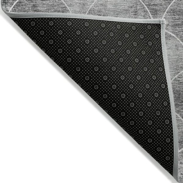 HomeRoots 9' Gray Charcoal and Ivory Abstract Washable Area Rug for Indoor and Outdoor Versatile Use 9' X 12' 577671