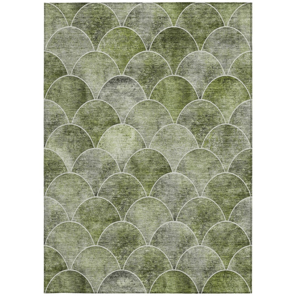 HomeRoots 9' Abstract Green and Ivory Washable Area Rug - Stylish Indoor/Outdoor Solution for Any Space 9' X 12' 577677