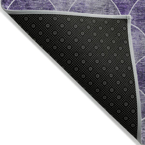 HomeRoots 5' Abstract Purple Lilac & Lavender Area Rug - Durable, Washable, Indoor/Outdoor, Modern Style 5' X 8' 577680