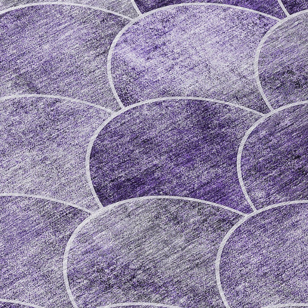 HomeRoots 5' Abstract Purple Lilac & Lavender Area Rug - Durable, Washable, Indoor/Outdoor, Modern Style 8' Round 577681