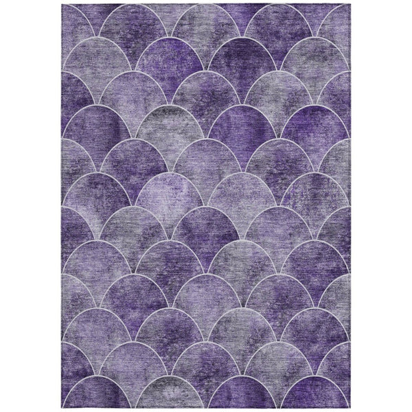 HomeRoots 5' Abstract Purple Lilac & Lavender Area Rug - Durable, Washable, Indoor/Outdoor, Modern Style 8' X 10' 577682