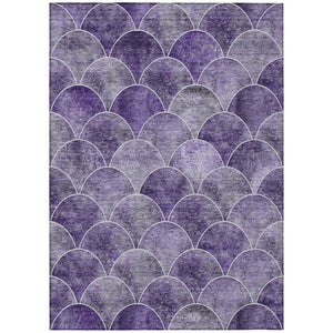 HomeRoots 5' Abstract Purple Lilac & Lavender Area Rug - Durable, Washable, Indoor/Outdoor, Modern Style 8' X 10' 577682