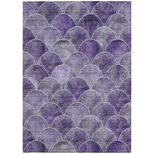 HomeRoots 5' Abstract Purple Lilac & Lavender Area Rug - Durable, Washable, Indoor/Outdoor, Modern Style 10' X 14' 577684