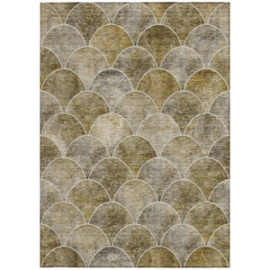 HomeRoots 5' Stylish Taupe Beige & Gray Abstract Washable Area Rug for Indoor/Outdoor Spaces, Easy Care 5' X 8' 577686