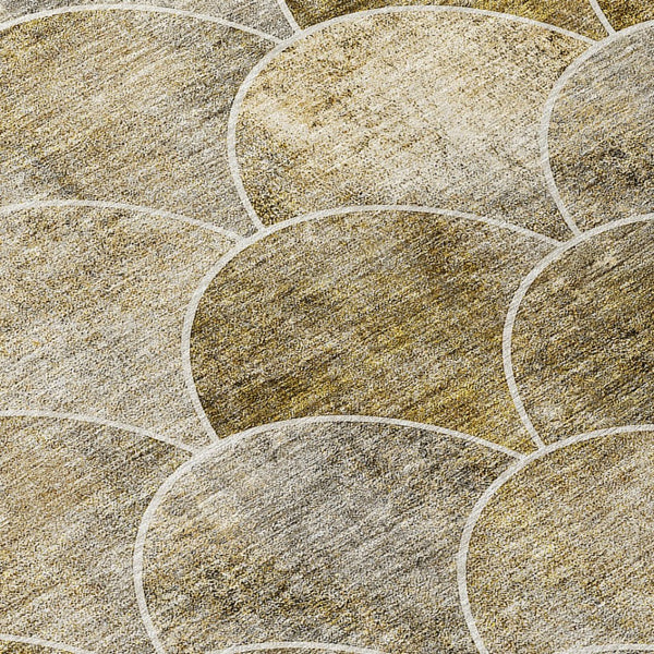 HomeRoots 5' Stylish Taupe Beige & Gray Abstract Washable Area Rug for Indoor/Outdoor Spaces, Easy Care 5' X 8' 577686