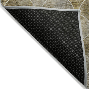 HomeRoots 5' Stylish Taupe Beige & Gray Abstract Washable Area Rug for Indoor/Outdoor Spaces, Easy Care 10' X 14' 577690