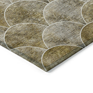 HomeRoots 5' Stylish Taupe Beige & Gray Abstract Washable Area Rug for Indoor/Outdoor Spaces, Easy Care 10' X 14' 577690