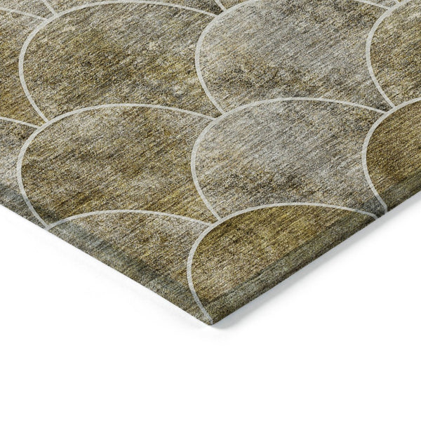 HomeRoots 5' Stylish Taupe Beige & Gray Abstract Washable Area Rug for Indoor/Outdoor Spaces, Easy Care 10' X 14' 577690