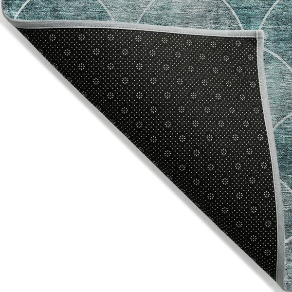HomeRoots 9' Teal Blue Aqua and Gray Abstract Area Rug for Stylish Indoor and Outdoor Spaces, Washable Design 9' X 12' 577695