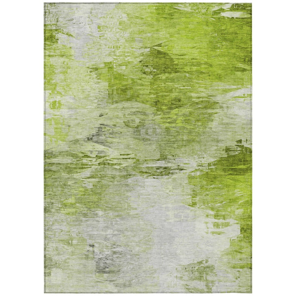 HomeRoots 9' Artichoke Green and Lime Abstract Indoor Outdoor Area Rug - Stylish, Washable, Durable Design 9' X 12' 577701