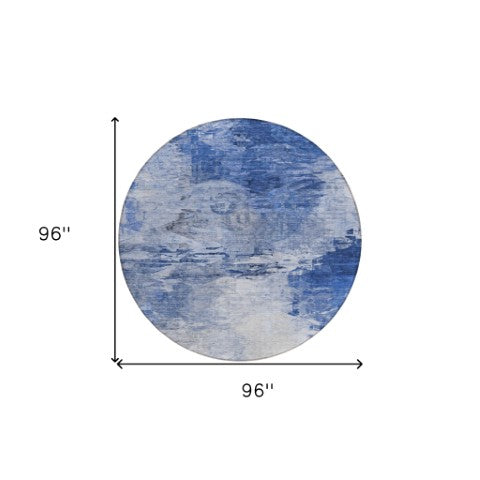 Homeroots 3' Abstract Artichoke Green And Lime Area Rug - Washable, Durable Design For Indoor & Outdoor Use 8' Round Polyester 577705