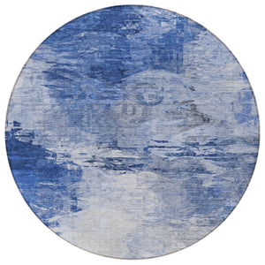 Homeroots 3' Abstract Artichoke Green And Lime Area Rug - Washable, Durable Design For Indoor & Outdoor Use 8' Round Polyester 577705