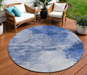 Homeroots 3' Abstract Artichoke Green And Lime Area Rug - Washable, Durable Design For Indoor & Outdoor Use 8' Round Polyester 577705