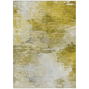 HomeRoots 9' Gold Beige and Wheat Abstract Area Rug - Stylish Indoor Outdoor Solution for High-Traffic Spaces 9' X 12' 577713