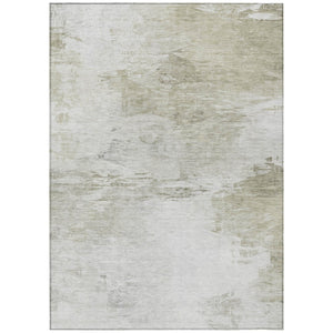 HomeRoots 5' Elegant Ivory, Beige & Taupe Abstract Area Rug - Washable, Durable for Indoor & Outdoor Spaces 5' X 8' 577716